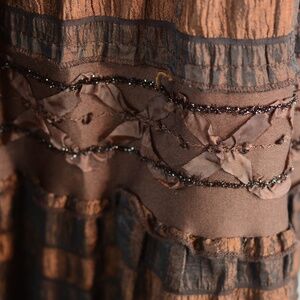 Temptation Italy Brown embellished Full Skirt Sz M #B 43
